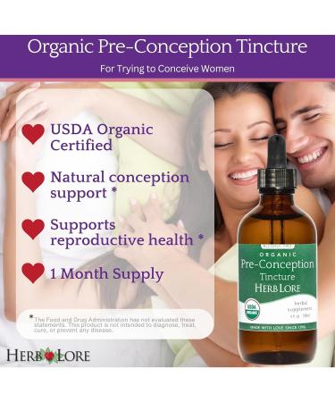Herb Lore Organic Pre-Conception Tincture Alcohol Free Liquid Fertility Support for Women - Buy Online on GoSupps.com