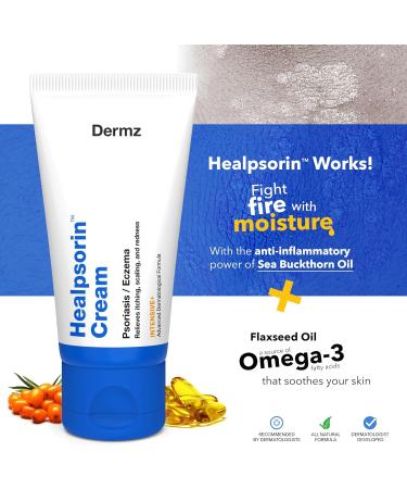 Healpsorin Cream for Psoriasis, Eczema, Rosacea & Dermatitis - Reduces Dryness & Inflammation - Treatment for Itchy, Cracked & Irritated Skin - Dermatologist-Recommended - Buy Online on GoSupps.com