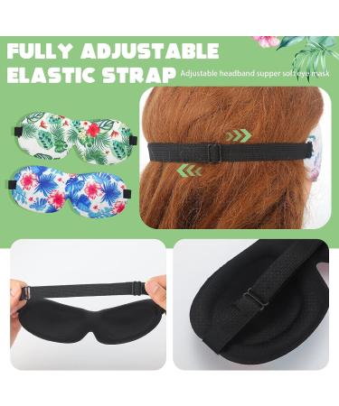 Hercicy 6 Pcs Hawaiian Floral 3D Contoured Sleep Mask - Adjustable Straps, Soft Blindfold Cover for Men, Women - Perfect for Sleeping, Travel, Yoga - Buy Online on GoSupps.com