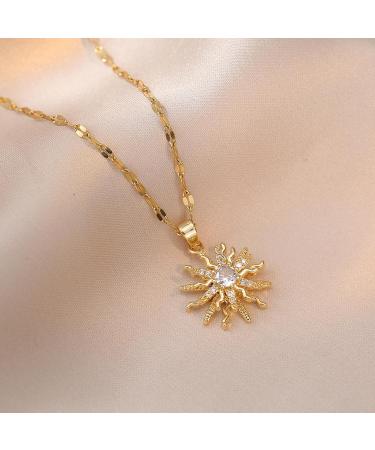 OralGos Rotating Cubic Zirconia Flower Pendant Necklace | Adjustable Choker Fashion Jewelry - International Shipping - Buy Online on GoSupps.com