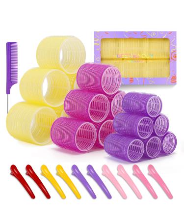 Bestienoly Hair Rollers for Long Hair  29Pcs Velcro Rollers for Hair  Rollers Hair Curlers Jumbo Large Hair Roller Sets with Duckbill Clips and Comb  3 Sizes Self Grip Hair Rollers for Long Medium Short Thick Fine Thin H...