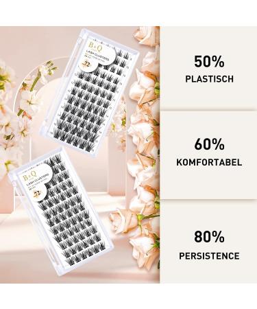 DIY Eyelash Extensions - 72 PCs B & Q Individual Reusable Eyelashes for Beginners | Fluffy Wispy D-14mm B28 - Buy Online on GoSupps.com