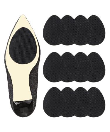 Non Slip Shoe Pads Shoe Grips on Bottom of Shoes Silicone Shoe Slip Pads Self Adhesive Shoe Sole Protector Shoe Grips for Heels Anti Slip (12PCS Black)