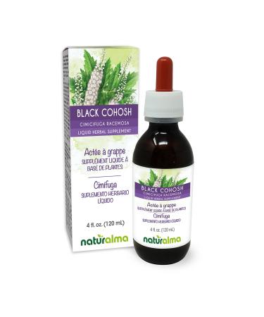 Black Cohosh (Cimicifuga racemosa or Actaea racemosa) rizome Alcohol-Free Tincture Naturalma | 4 fl oz Liquid Extract in Drops | Herbal Supplement | Vegan | Product of Italy Alcohol-free 4 Fl Oz