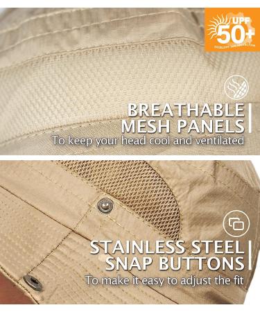 GearTOP UPF 50+ Kids Sun Hat - Khaki Bucket Hat for Camping, Fishing, Safari - Sun Protection for Children - Size 6 5/8-7 - Buy Online on GoSupps.com