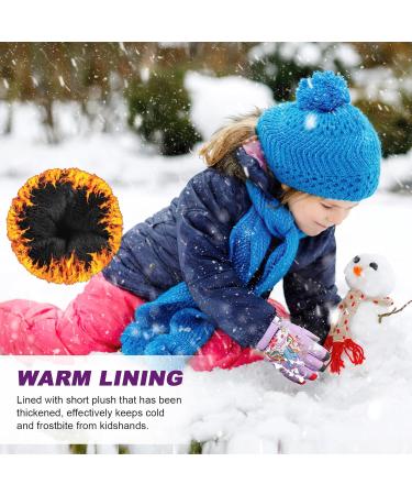 QKURT Children's Skiing Gloves | Thick Warm Winter Gloves for Ages 2-13 | Windproof Snow-Feds | Cold Weather Gear in Violet - Buy Online on GoSupps.com