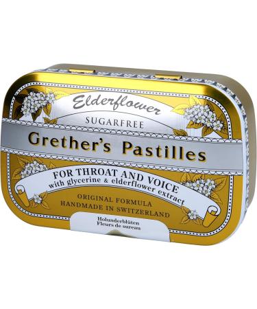 Buy GRETHERS Elderflower Sugar-Free Pastilles 110g - Delicious & Healthy Natural Candies for International Shipping - Buy Online on GoSupps.com