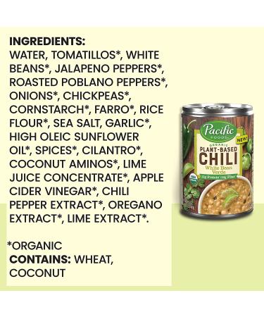 Organic White Bean Verde Chili - 16.5 oz Can - Pacific Foods - Buy Online on GoSupps.com