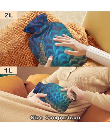 Buy Naanle Retro Peacock Feathers Hot Water Bottle - Ideal for Bed Pain Relief & Heat Therapy - 1L Hand & Foot Warmer - Buy Online on GoSupps.com
