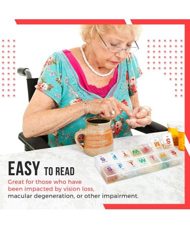 Large Weekly Pill Organizer (2 Pack) - XL AM PM Pill Box with Braille & Glow in the Dark - Easy to Read 7 Day Medication Case for Pills & Supplements - Buy Online on GoSupps.com