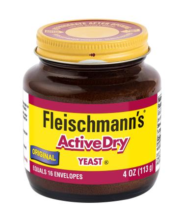 Fleischmann's Active Dry Yeast, The original active dry yeast, Equals 16 Envelopes, 4 oz Jar (Pack of 2) 4 Ounce (Pack of 2)