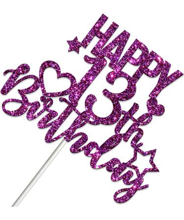 Tenhaisi Purple Happy 13th Birthday Cake Topper Glitter 13 and Fabulous Cake Topper - 13th Birthday Food Picks Decoration - 13 Years Birthday/Wedding Anniversary Party Supplies - Buy Online on GoSupps.com