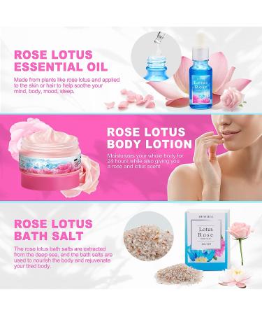 Birthday Spa Gift Set for Women - Lotus Rose Bath & Body Works Baskets | Perfect Present for Mom, Sister, Wife, Auntie | Blue Women's Bubble Bath - Buy Online on GoSupps.com