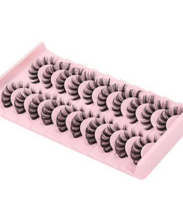 ALICE A-RUSSIAN 10 Pairs D Curl Wispy Short 12MM Eyelashes Strip Lashes for Natural Look - False Lashes Pack - Buy Online on GoSupps.com