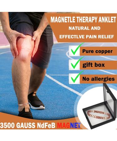 YINOX Magnetic Copper Anklet for Men - 26cm 10mm | Premium Quality Health Benefits Stylish Design - Shop Internationally! - Buy Online on GoSupps.com