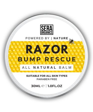Natural Aftershave Razor Bump Balm With Tea Tree & Hemp Seed - After Shave Repair Balm for Ingrown Hairs & Razor Burns (30ml) By Sera Organics