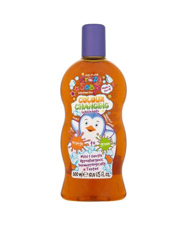 Kids Stuff Crazy Soap Colour Changing Bubble Bath Orange to Green | Kids Bubble Bath | Dermatologically Tested | Mild & Gentle | Vegan | Cruelty Free | 300ml Orange to Green 300 ml (Pack of 1)