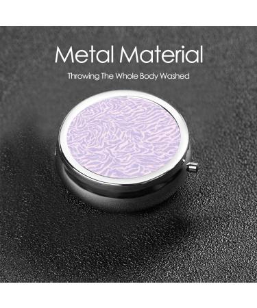 Purple Leaf Printed Mini Round Pill Box | 3 Compartment Travel Organizer | Portable Medicine Case for Home & Office - Buy Online on GoSupps.com