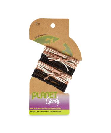 Planet Goody Ouchless Bracelet Elastics 8ct Black  Cream and Blush
