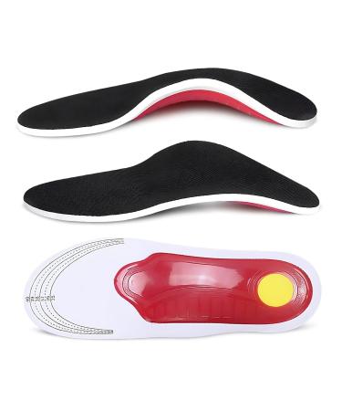 Plantar Fasciitis Relief Arch Support Shoe Inserts Insoles for Flat Feet for Men and Women Orthotic Feet Heel Pain Shock Absorption Comfortable Insoles Large EU 40-46