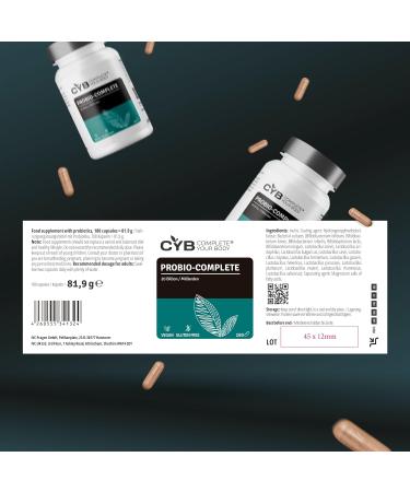 Cyb | Probio Complete Cultures Complex - 20 Billion KBE Lactobacilli & Bifidobacteria - Inulin - 180 Vegan Capsules - Health Supplement - 3-Month Supply - Buy Online on GoSupps.com