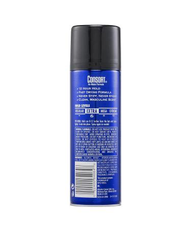 Consort Extra Hold Unscented Aerosol Hair Spray for Men 8.3 oz The Ultimate Mens Hairspray for Thin Hair and Mens Grooming Needs Dry Look Styling 8.3 Ounce (Pack of 1) Scented Extra Hold Aerosol - Buy Online on GoSupps.com