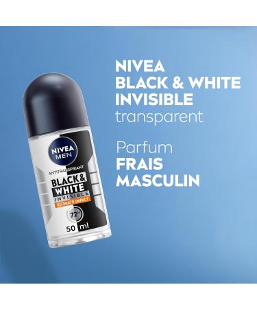 NIVEA MEN Black & White Ultimate Impact Roll-on Deodorant (1 x 50 ml) men's deodorant against white and yellow marks anti-perspirant anti-odor & humidity effective 72-hour protection alcohol-free - Buy Online on GoSupps.com