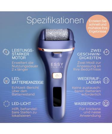 Essy Horn Skin Remover - Best Electrical Foot Care Device with 5 Replacement Rolls | Pedicure Set for Smooth Feet - Buy Online on GoSupps.com