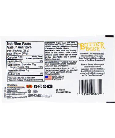 Jelly Belly Harry Potter Butterbeer Jelly Beans Bag 28g 6-Pack - Holidays & Christmas Candy - Vegan Candy Dairy Free Snacks Gluten Free Kosher Candy Bulk Candy Stocking Stuffers for Teens - Buy Online on GoSupps.com