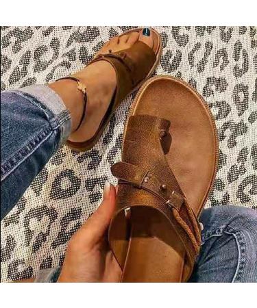 WCXTY Summer Bunion Orthopedic Sandals for Women - Brown, Size 6.5 - Buy Online on GoSupps.com