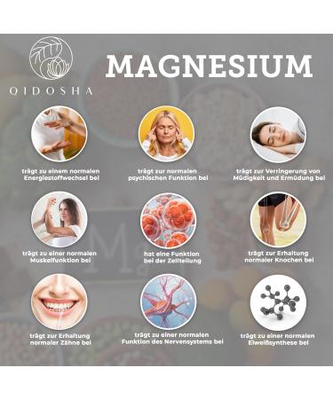 Qidosha Magnesium Bisglycinate Capsules - 300 Organic Magnesium Gummies (1500 mg) for Optimal Health | Pharmacy Glass Packaging - Buy Online on GoSupps.com