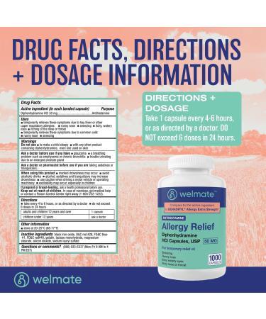 WELMATE Pain Relief & Sleep Support Kit: 4% Lidocaine Numbing Patch (30 Ct) & Nighttime Sleep-Aid Diphenhydramine 50mg (1000 Ct) - Buy Online on GoSupps.com