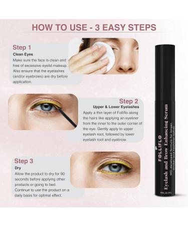 Folliflo Eyelash & Brow Enhancing Serum with Castor Oil & Panax Ginseng - Hair Growth Formula for Longer, Thicker, Healthier Lashes - Buy Online on GoSupps.com
