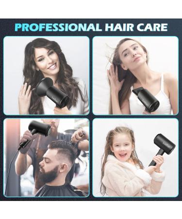Professional Ionic Hair Dryer 2000W with Diffuser and Nozzles - Fast Drying Blow Dryer for Curly Hair | LokDan UK Black - Buy Online on GoSupps.com