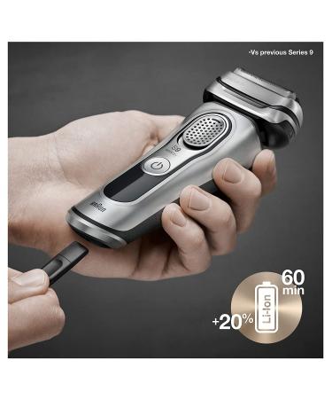 Braun Series 9 9390cc Electric Razor for Men | Waterproof Foil Shaver with Pop-Up Trimmer | Wet & Dry Shave | SmartCare Center | Silver - Buy Online on GoSupps.com