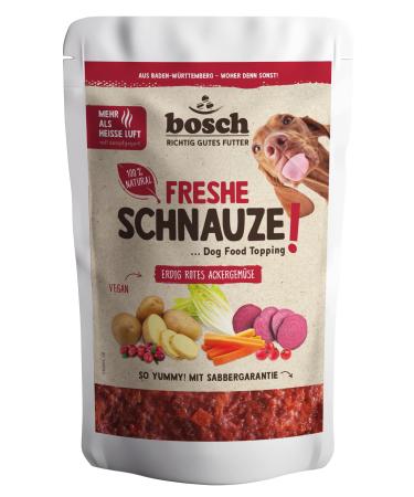 Bosch Freshe Schnauze – Earthy Red Field Vegetables 1 x 200 g | Topping for Dog Food | Suitable for Dry Food and Wet Food | with fresh Red Beetroot,