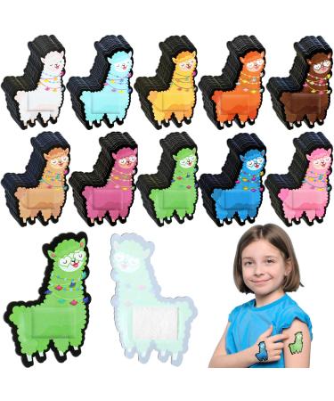 Sinmoe Self Adhesive Kids Bandages Cute Llama Shaped Bandages Colorful Adhesive Bandages Easily Removable Funny Gift for Toddler Girls Boys Adults First Aid Addition (240 Pcs)