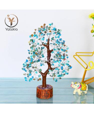YATSKIA Turquoise Crystal Tree - Gemstone Tree of Life for Home Decor | Spiritual Good Luck Charms & Gifts for Women | Chakra Stones Meditation Decor - Buy Online on GoSupps.com