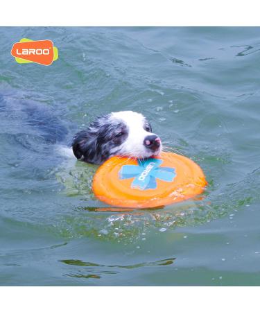 Laroo Dog Frisbee Toy for Large Dogs | 24.5cm Soft Bite-Proof Outdoor Training Toy - Perfect for Dog Teeth Protection - 1 Piece Set (Orange) - Buy Online on GoSupps.com