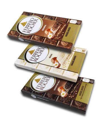 TopDeal Ferrero Rocher 90 g Chocolate Bar Set of 3 + White + Original Hazelnut