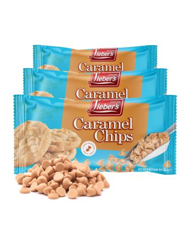 Lieber's Real Caramel Chips| Baking Chips | Certified Kosher for Cookies, Cakes, Muffins and More! 9 Oz Pack Of 3 Carmel Chips