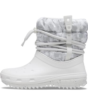 Crocs Women's Classic Neo Puff Luxe Winter Boots Snow 6 Almost White/Light Grey