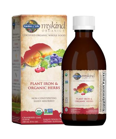 Garden of Life MyKind Organics Plant Iron & Organic Herbs Cranberry-Lime 8 fl oz (240 ml)