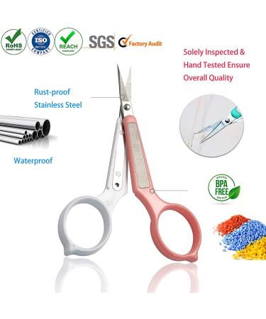 Pafason Stainless Steel Eyebrow Grooming Scissor Set for Trimming & Shaping - Curved and Straight, with Safety Cover - Ideal for Eyelash Extensions and Modern Eyebrow Styles - Buy Online on GoSupps.com