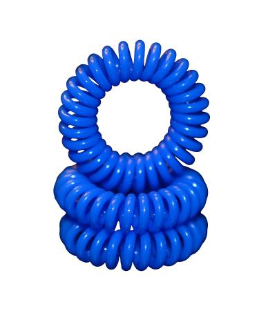 Miya set of 3 high-quality hair ties in blue elastic telephone cable mini plastic spiral telephone hair tie hair accessory bracelet - Buy Online on GoSupps.com