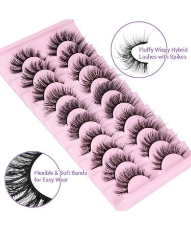 Yawamica 10 Pairs Fairy Strip Lashes - 5 Styles Mixed Cat Eye Look Spiky Faux Mink Eyelashes for Natural Wispy 3D Volume Lash Extension - Buy Now! - Buy Online on GoSupps.com