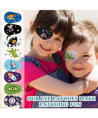 48 Pcs Cute Adhesive Eye Patches for Kids | Latex-Free Amblyopia Bandages | Fun Designs for Lazy Eye Treatment - Buy Online on GoSupps.com