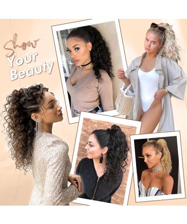 Feshfen Clip-In Ponytail Hair Extension - 45cm Wavy Blonde & Mixed Colors - Long Braids & Waves for Women | Synthetic Cord Strain - Buy Online on GoSupps.com