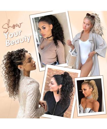 Shop Feshfen 45cm Ponytail Hair Extensions - Wavy Clip-In Braid for Women | Black Brown Synthetic Hair - Buy Online on GoSupps.com