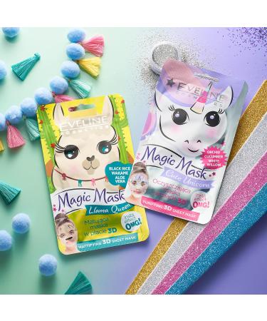 Eveline Cosmetics Magic Mask Cleansing Cloth Mask 3D - Cute Unicorn | International Shipping Available - Buy Online on GoSupps.com